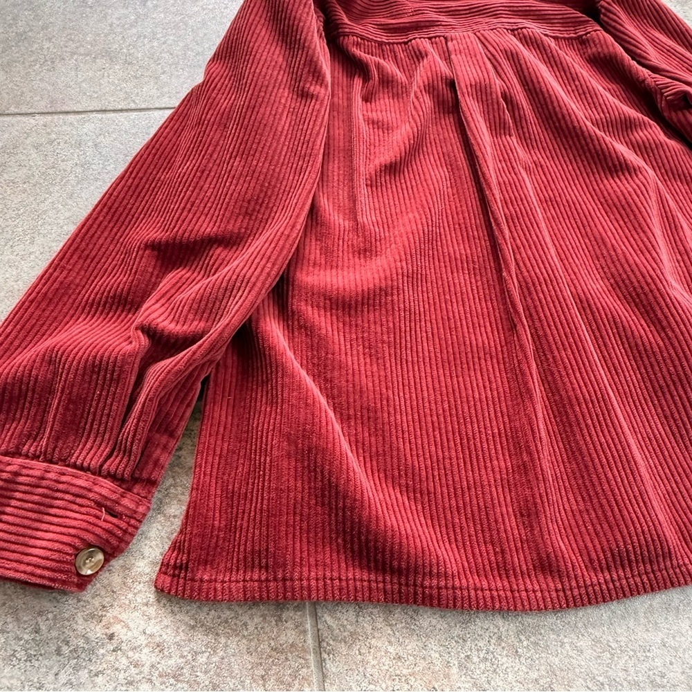 NorthStyle Corduroy Button Front Shirt Deep Red Size Medium - Picture 12 of 12